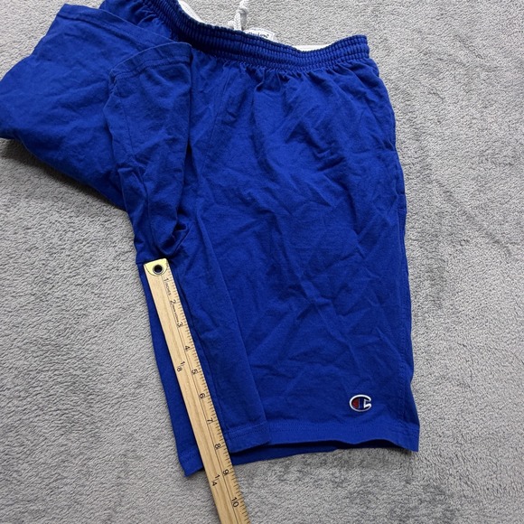 Champion Shorts Mens Small Blue Jersey Cotton Athletic Lounge Drawstring Logo - Picture 4 of 8
